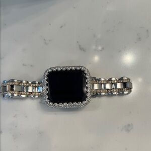 kate spade Two-Tone Silver and Gold Rhinestone Smartwatch Bracelet
